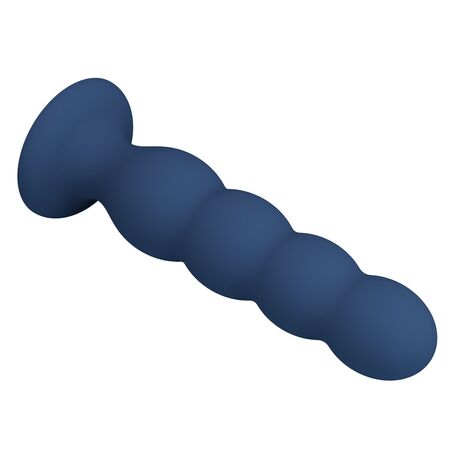 Синий анальный стимулятор со смещенным центром тяжести Silicone Anal Plug XL - 16,5 см.